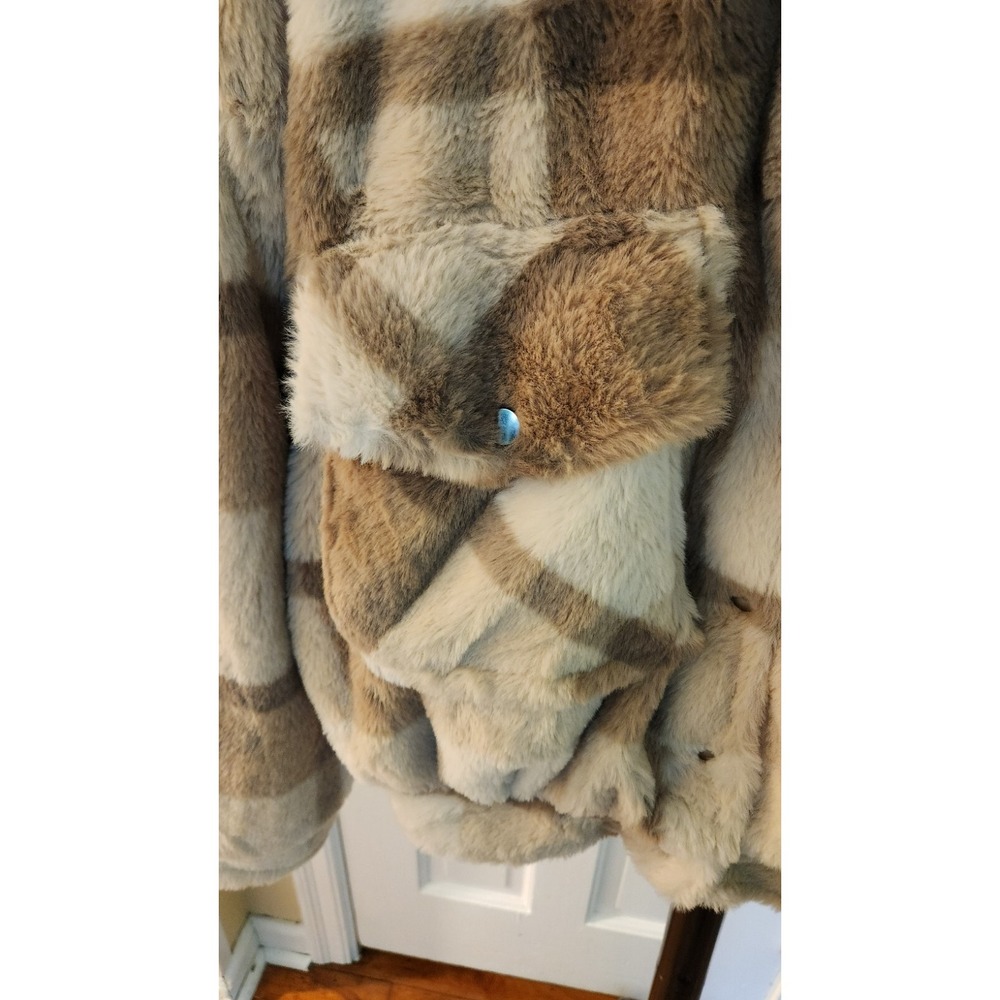 Jade & Ivory Faux Fur Jacket Womens Size S Brown Beige - Picture 2 of 9